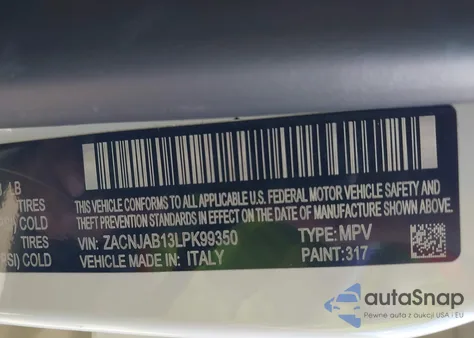 2020 Jeep Renegade High Altitude Fwd из США, поврежденный, VIN ZACNJAB13LPK99350